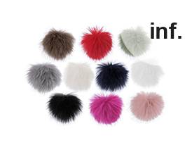 Fur Pom Pom with Loop Ø8 cm